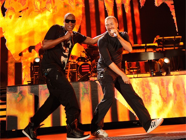 Jay-Z Chris Martin Yankee Stadium