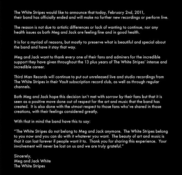The White Stripes Statement