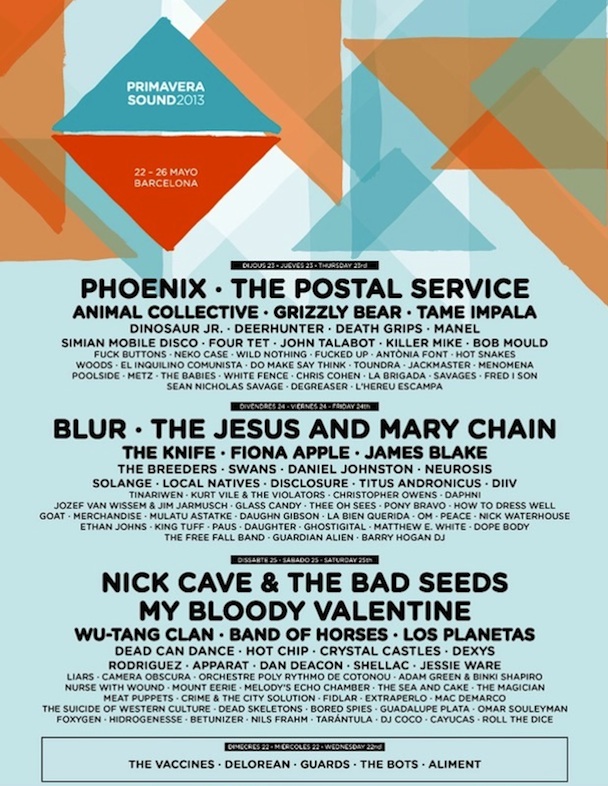 Primavera Sound 2013 Lineup