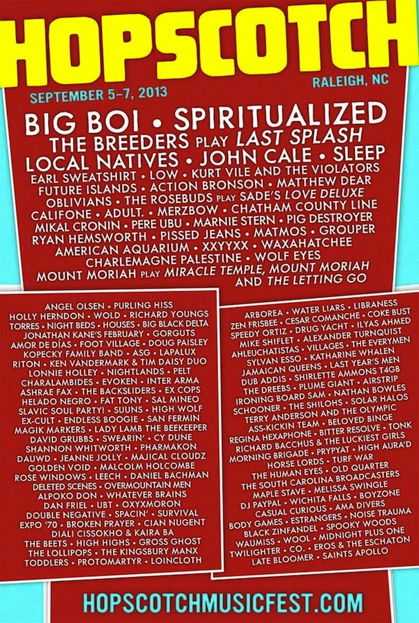 Hopscotch 2013 Lineup