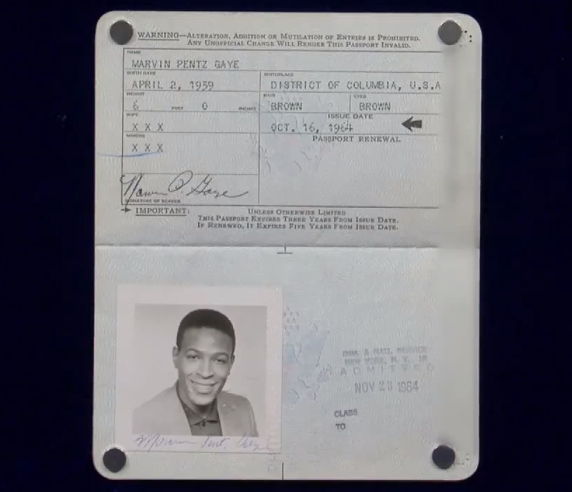 Marvin Gaye passport