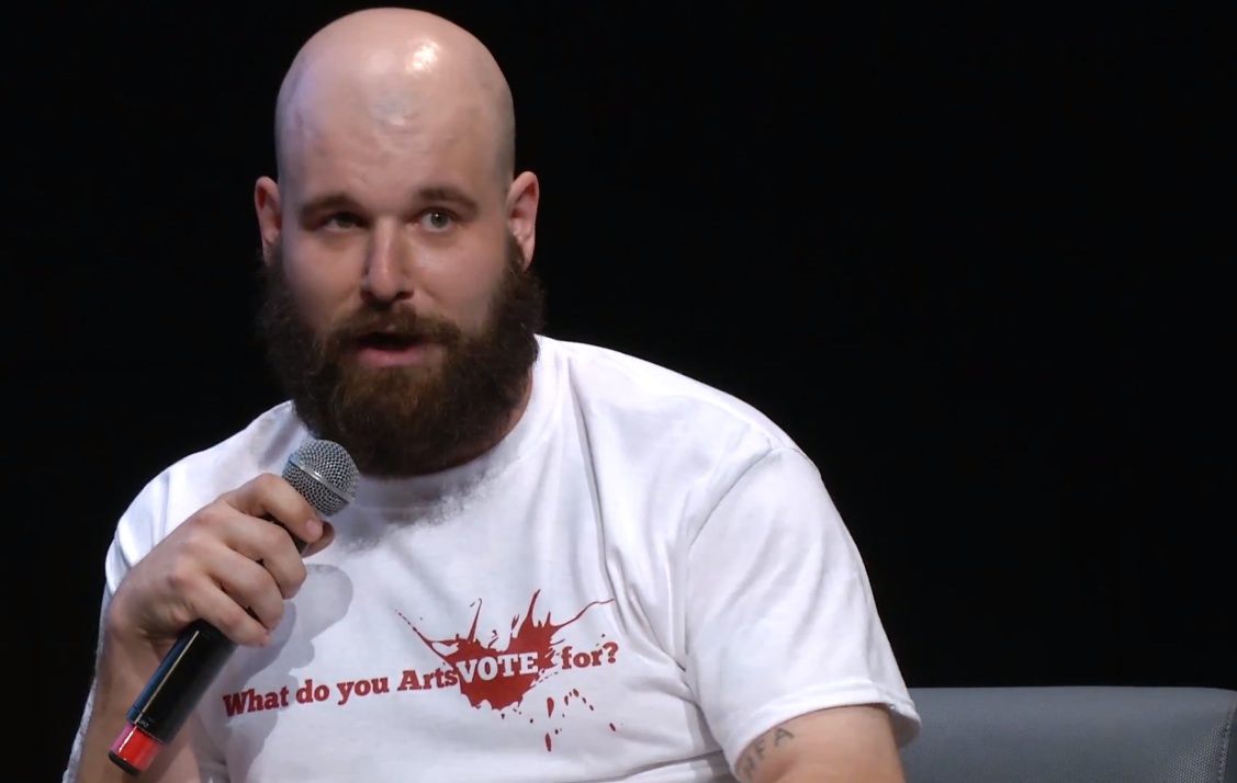 Damian Abraham at mayoral debate