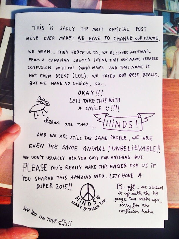 Dears Force Deers To Change Their Name