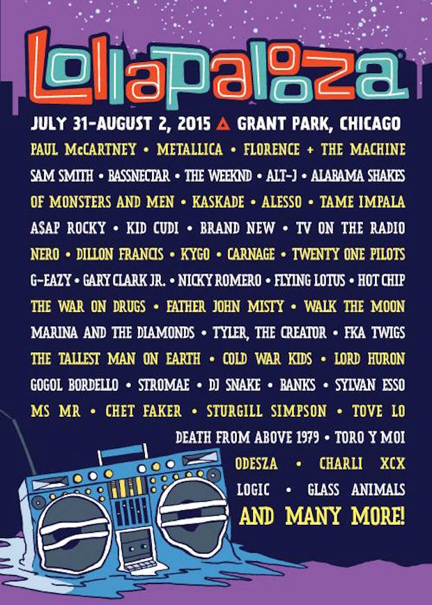 Lollapalooza 2015 Lineup