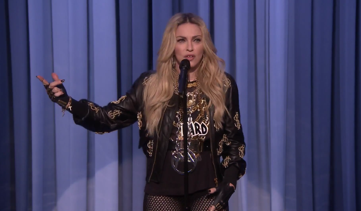 Madonna Stand Up Jimmy Fallon Bitch I'm Madonna Diplo