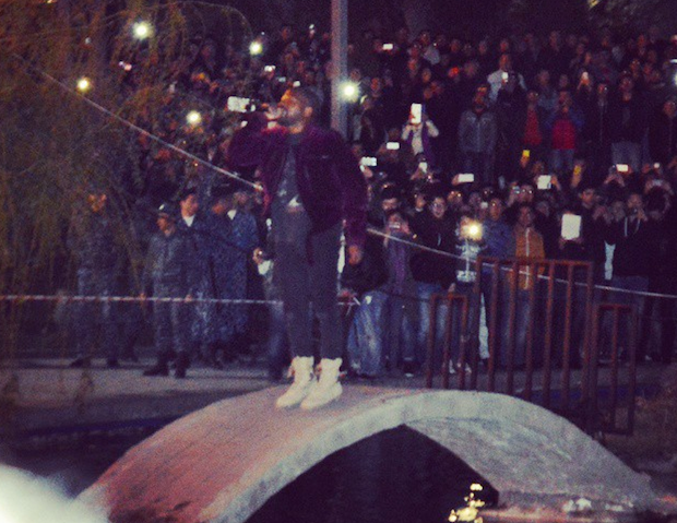 Watch Kanye West Play A Surprise Concert And Jump Into A Lake In Armenia