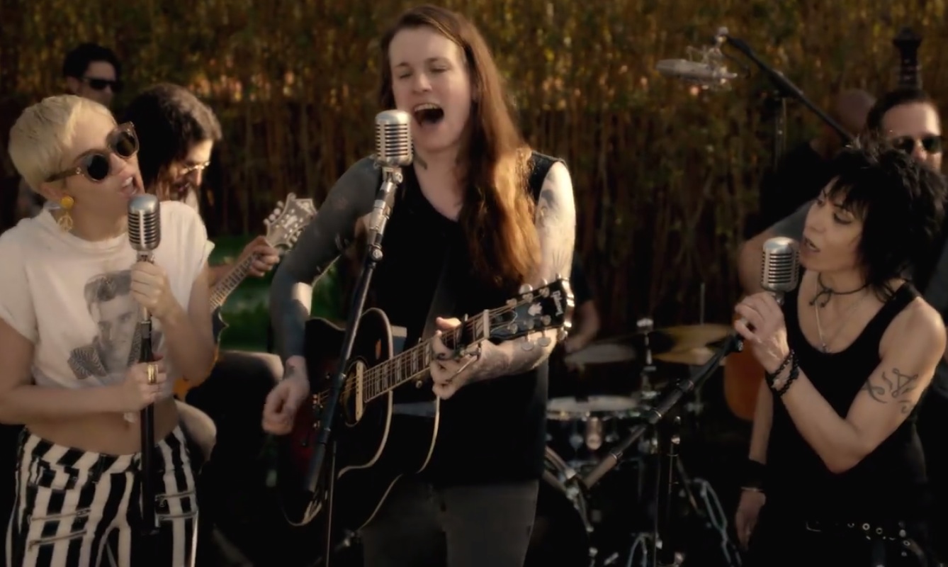 Miley Cyrus and Laura Jane Grace and Joan Jett