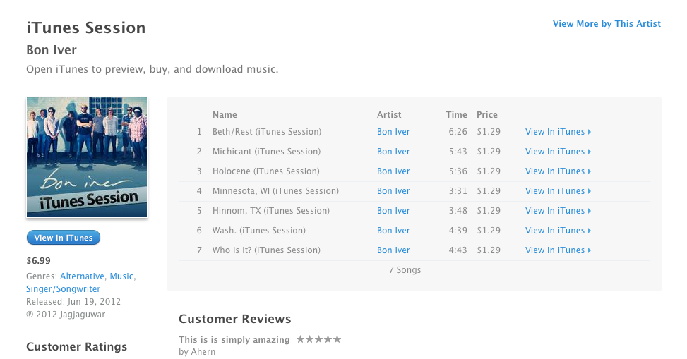 Justin Vernon Apple Music Spotify