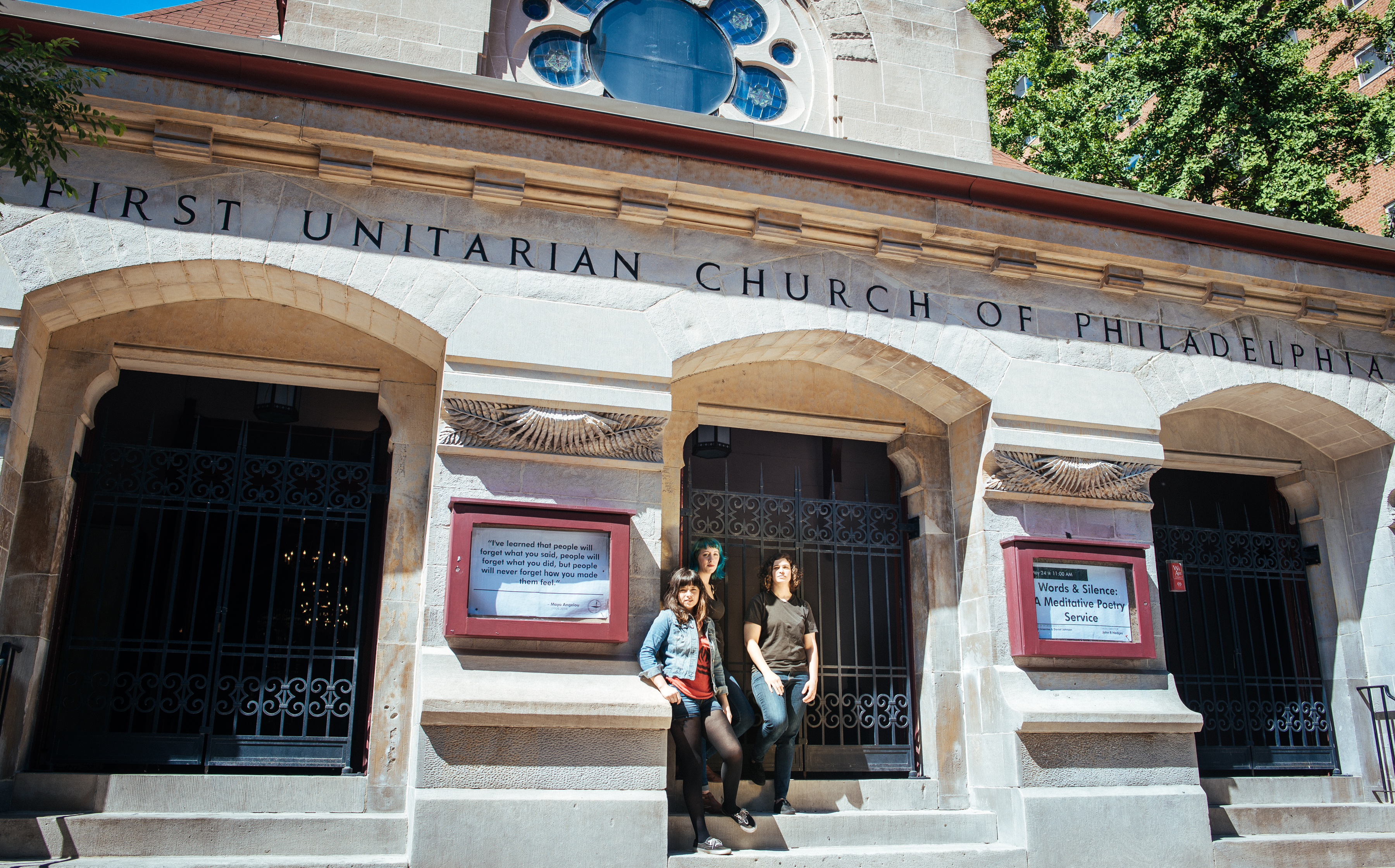 Cayetana in front of Philadelphia's First Unitarian Church | CREDIT: Jessica Flynn