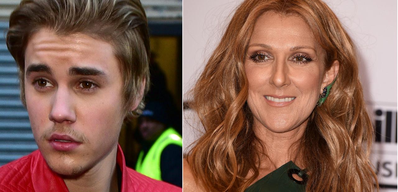 Justin Bieber and Celine Dion