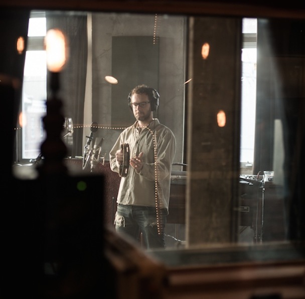 The War On Drugs' Dave Hartley at Miner Street Recordings studio in the Philadelphia neighborhood Fishtown | CREDIT: Cory Smith