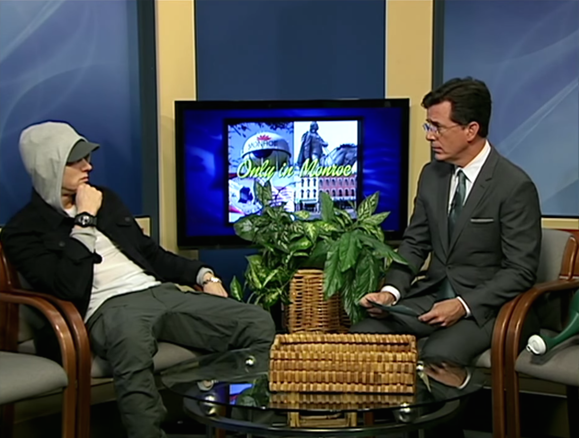 Watch Stephen Colbert Interview Eminem On A Michigan Public Access Show