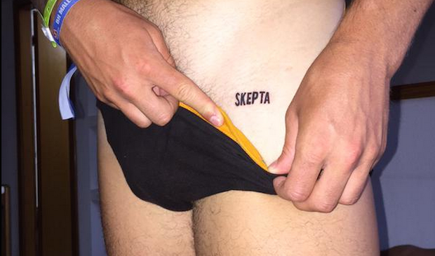Skepta Comforts Fan Who Got Dumped For Getting A Skepta Tattoo On His Pelvis