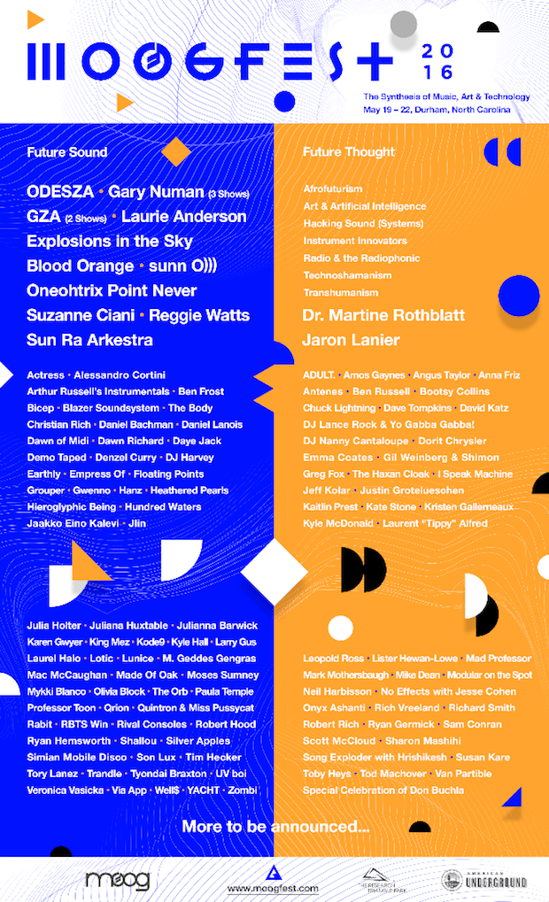 Moogfest 2016 Lineup