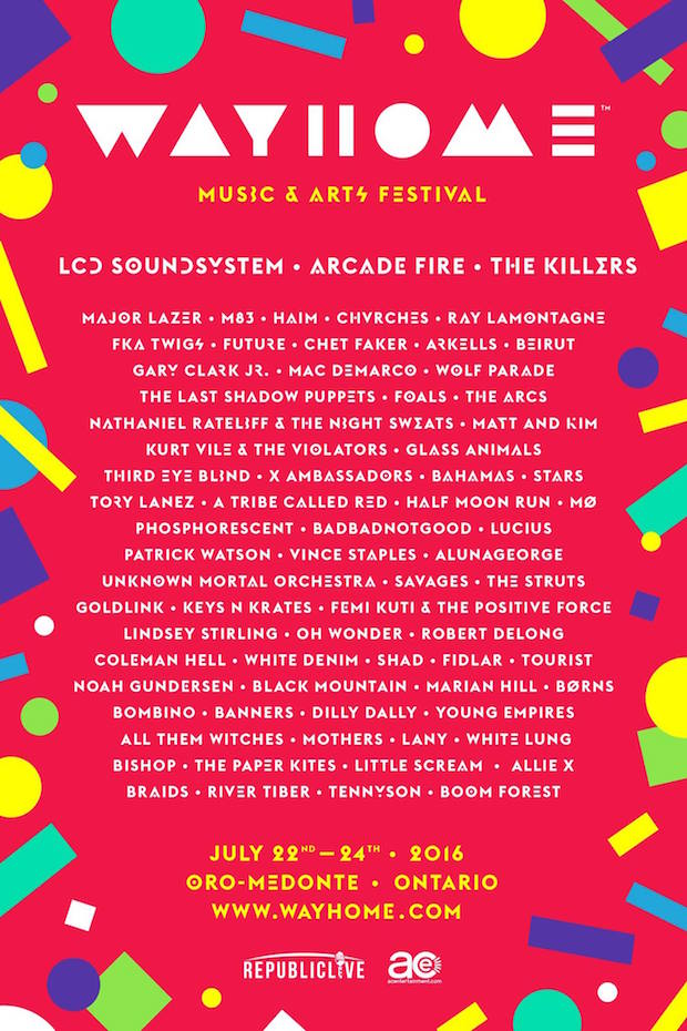 Wayhome Festival 2016 Lineup