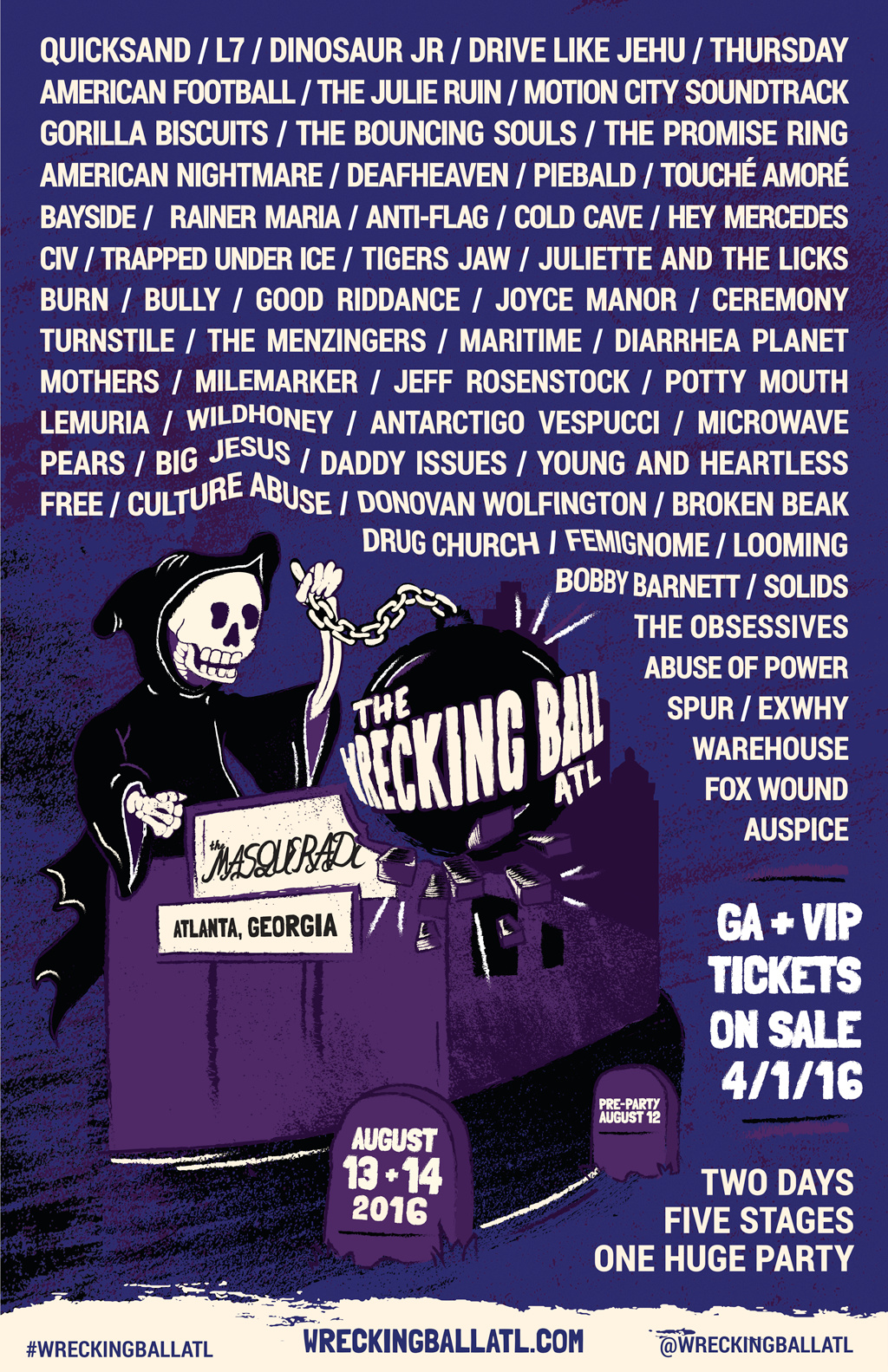 Wrecking Ball 2016 Lineup