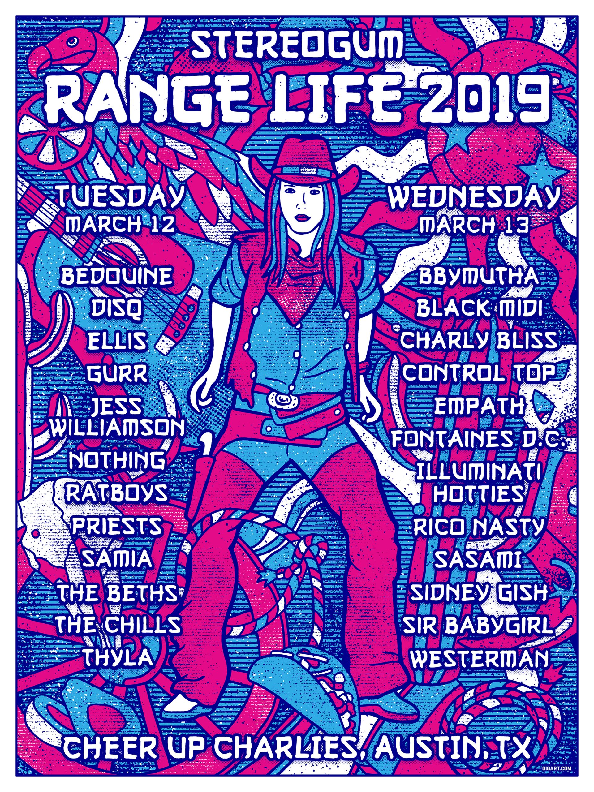 Stereogum SXSW 2019: Range Life Poster & Lineup