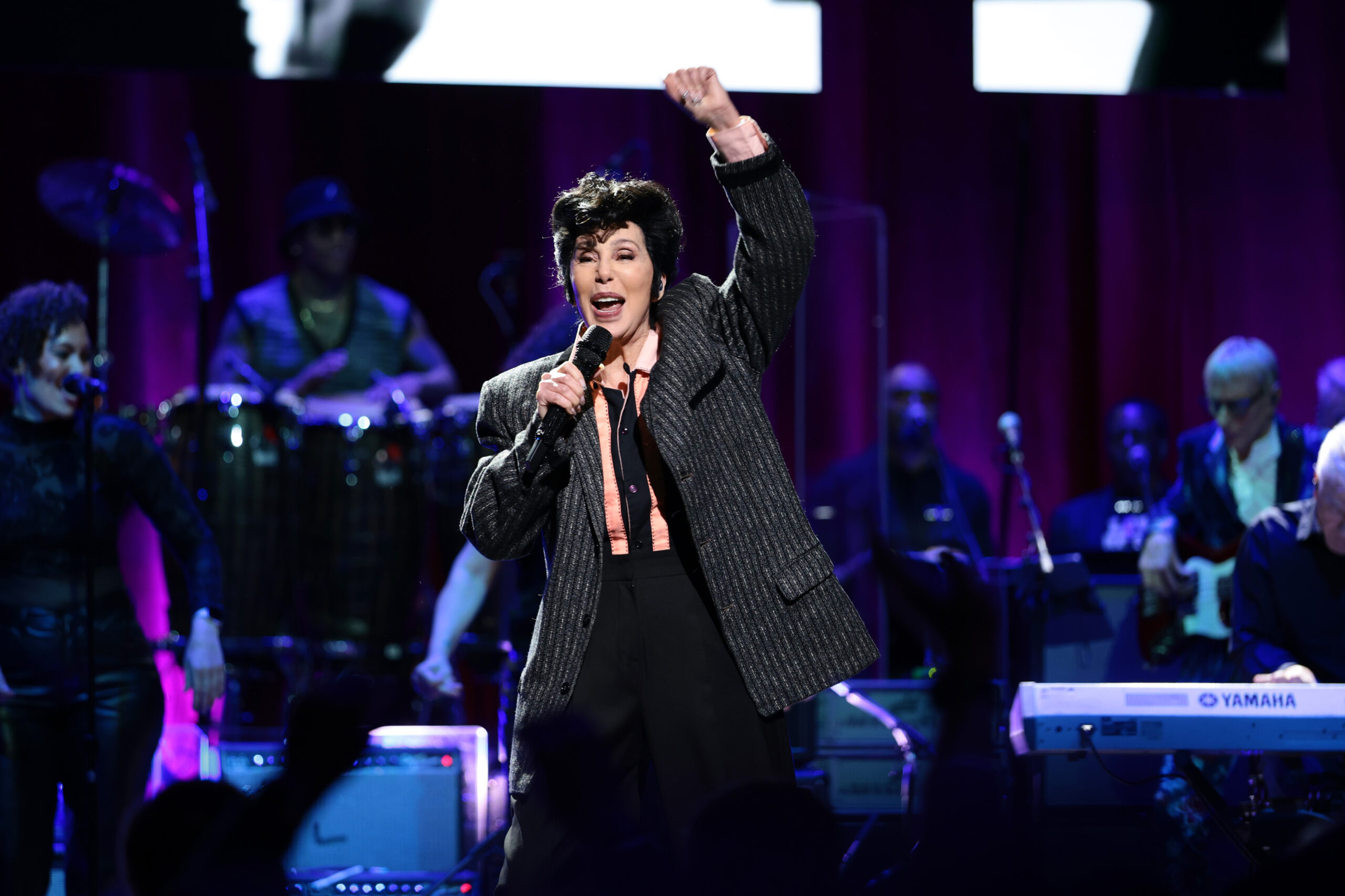 Cher as Elvis singing "Walking In Memphis"