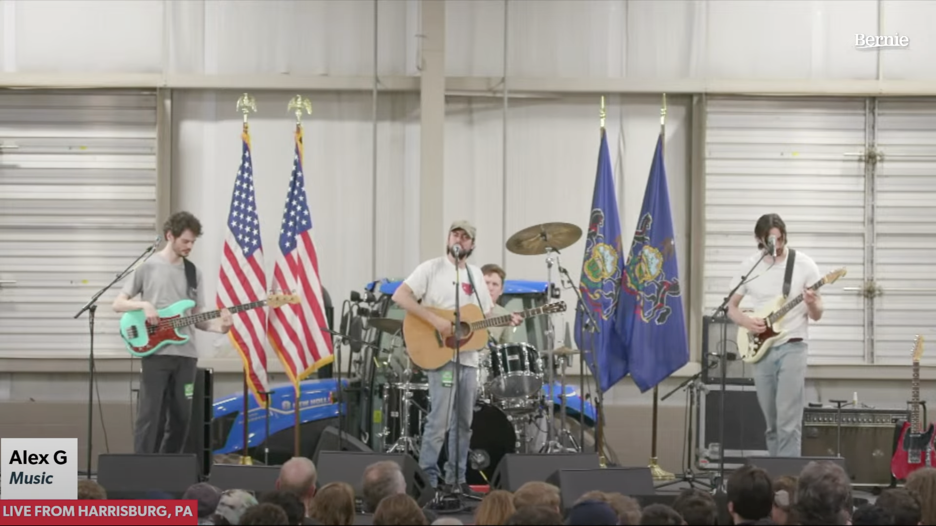 Alex G opening for Bernie Sanders