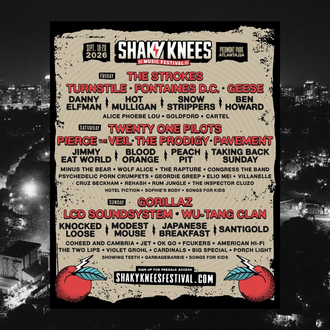 Shaky Knees 2026 Has The Strokes, Gorillaz, Pavement, Geese, & Much More
