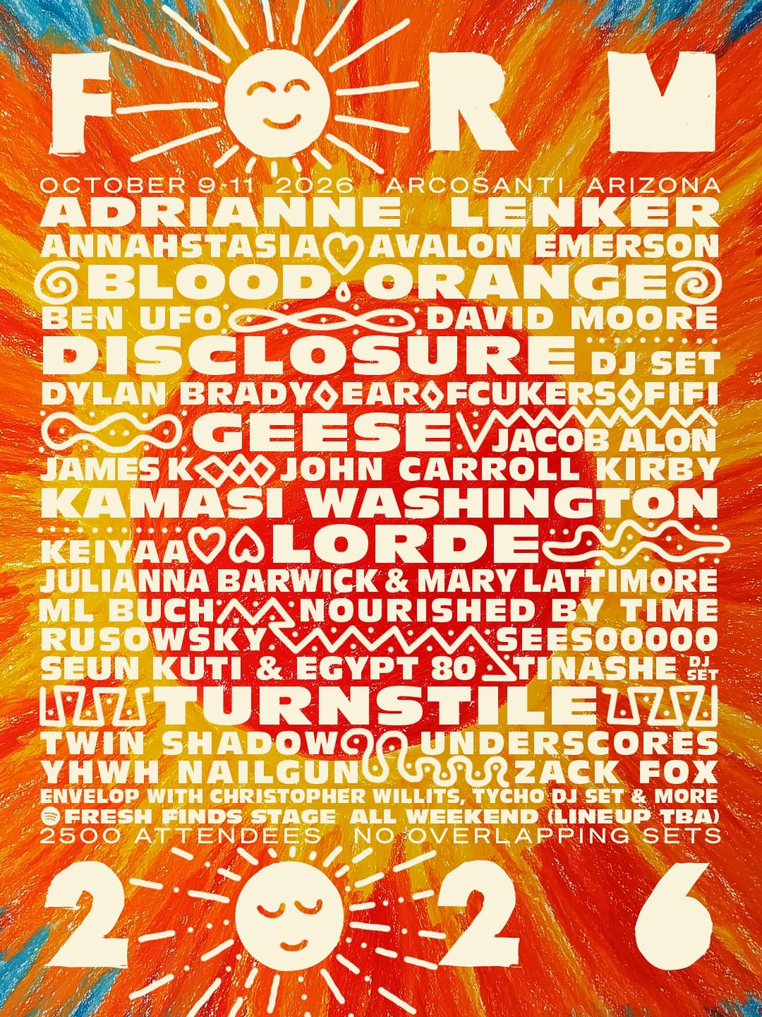 FORM Acrosanti Announces 2026 Lineup With Geese, Lorde, Turnstile, More