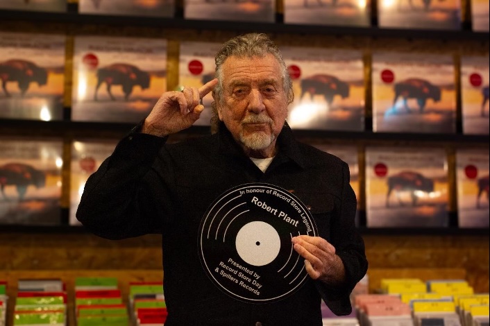Robert Plant Sings Zeppelin On Colbert, Visits World’s Oldest Record Store