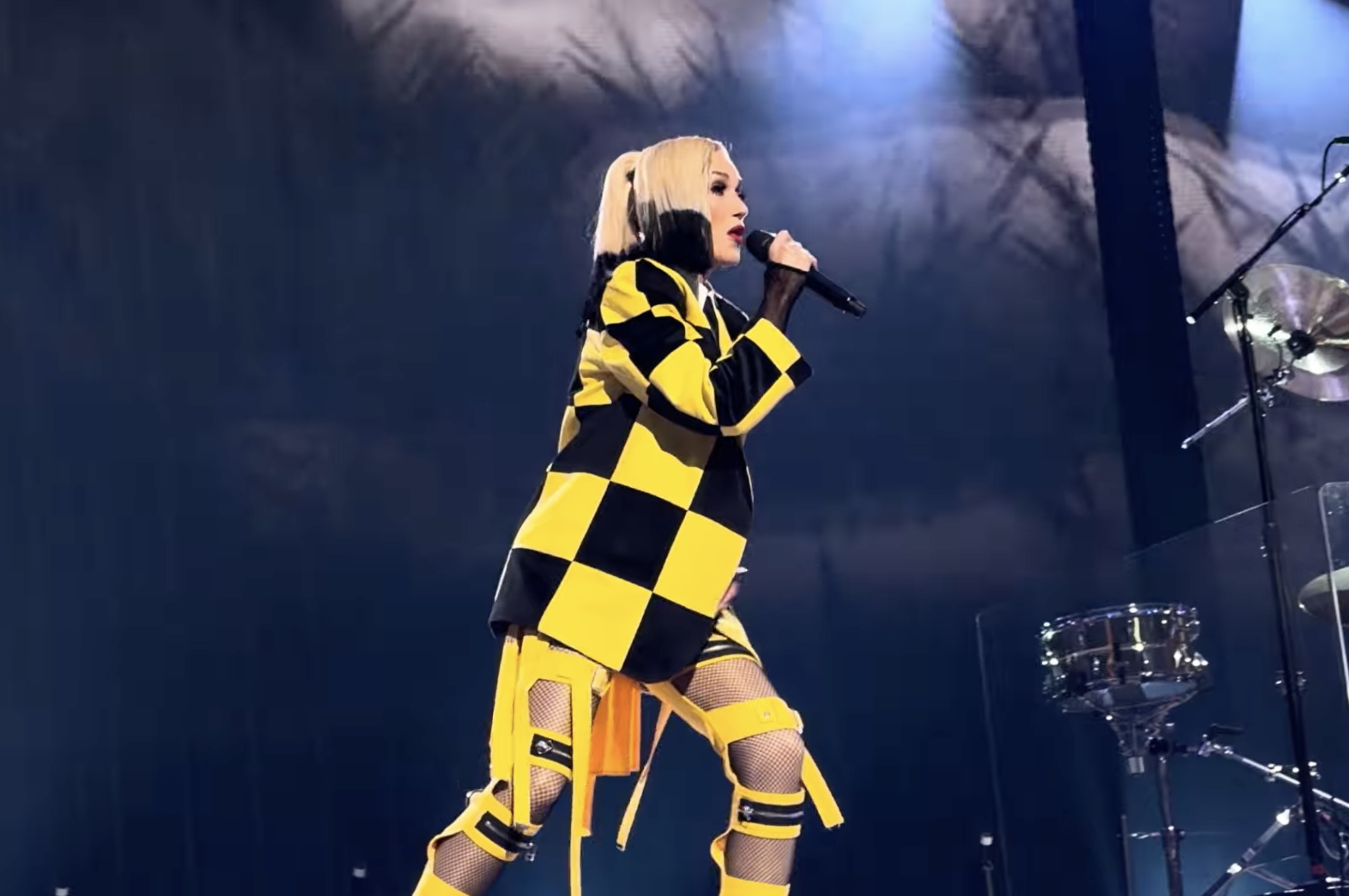 Gwen Stefani and No Doubt performing on stage at the Las Vegas Sphere residency opening night.