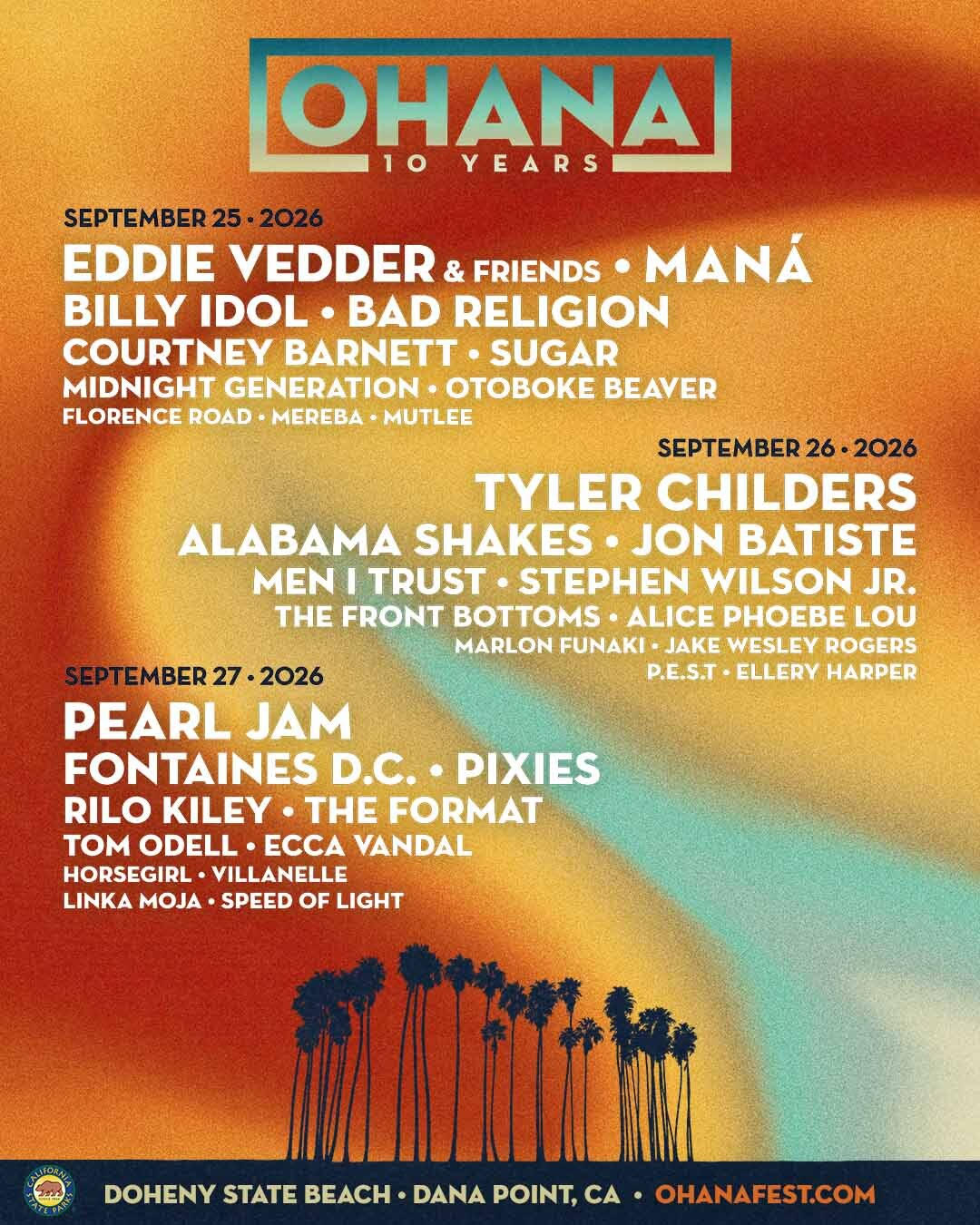 Ohana Festival Announces 2026 Lineup