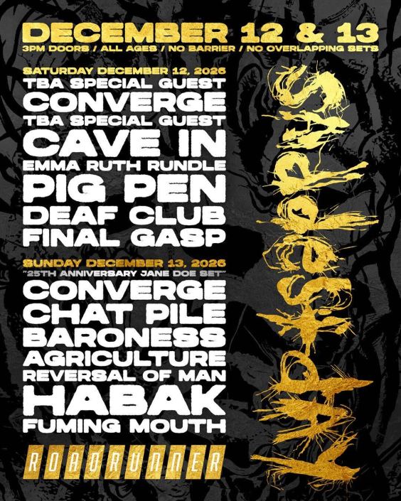 Converge Reveals Saddest Day 2026 Lineup Featuring Chat Pile, Cave In, and Baroness