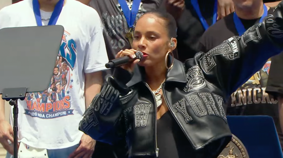Alicia Keys Sings You-Know-What At New York Knicks Championship Parade image