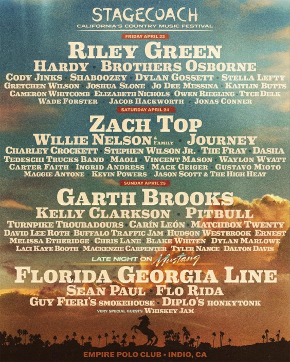Stagecoach 2027 Features Journey, Kelly Clarkson, Pitbull, and Country Stars at Coachella Site