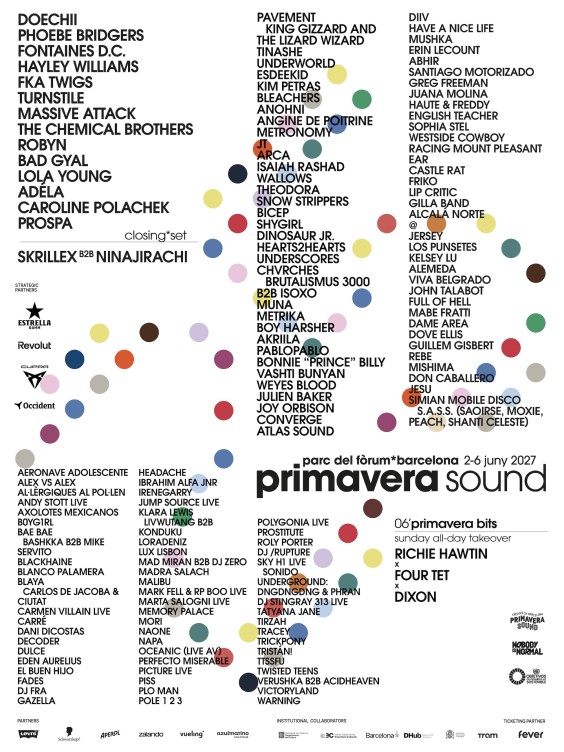 Primavera Sound 2027 Reveals Headliners: Phoebe Bridgers, Fontaines D.C., Doechii