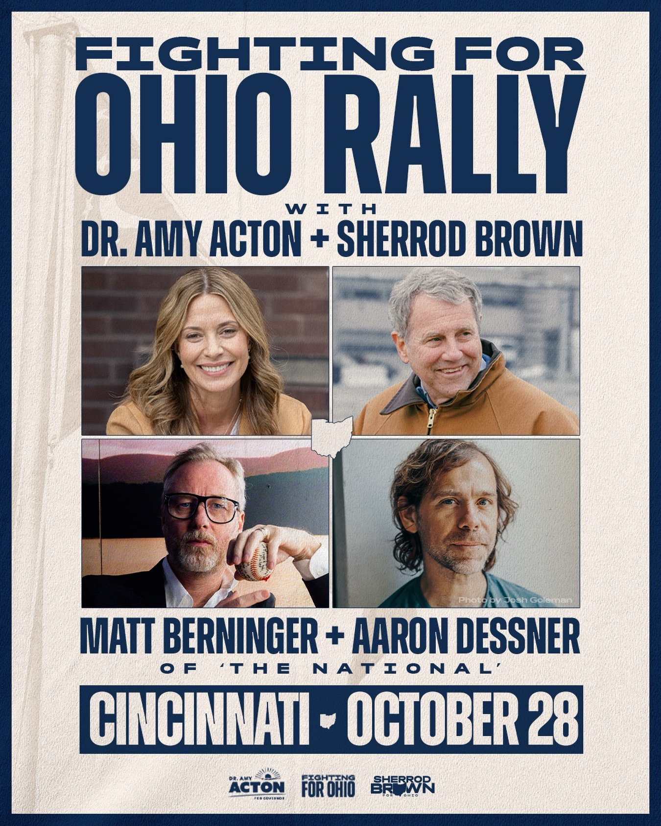 The National Members, John Legend Appearing At Ohio Rallies For Dr. Amy Acton